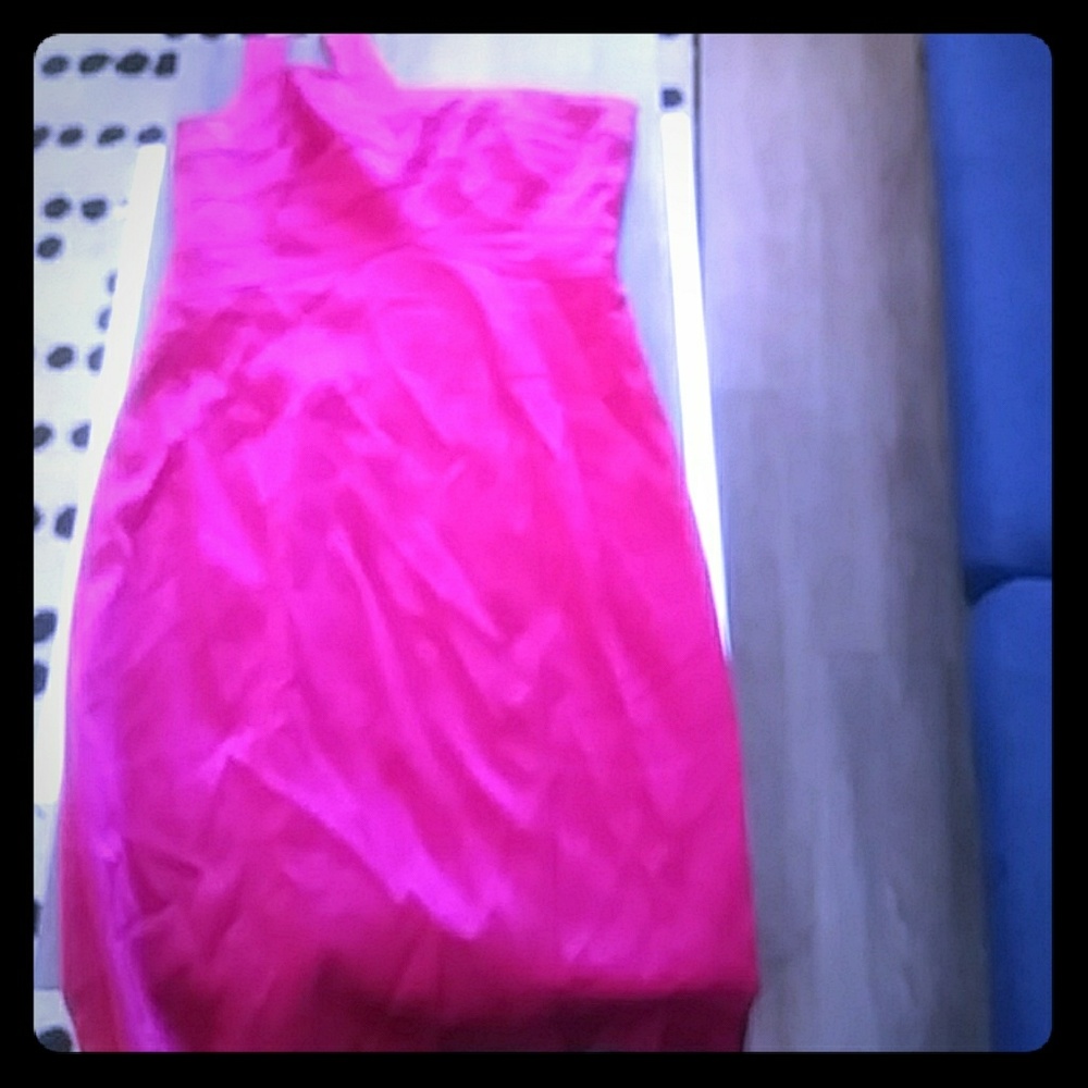 (Sold)Red one shoulder David Meister Dress from Neiman's